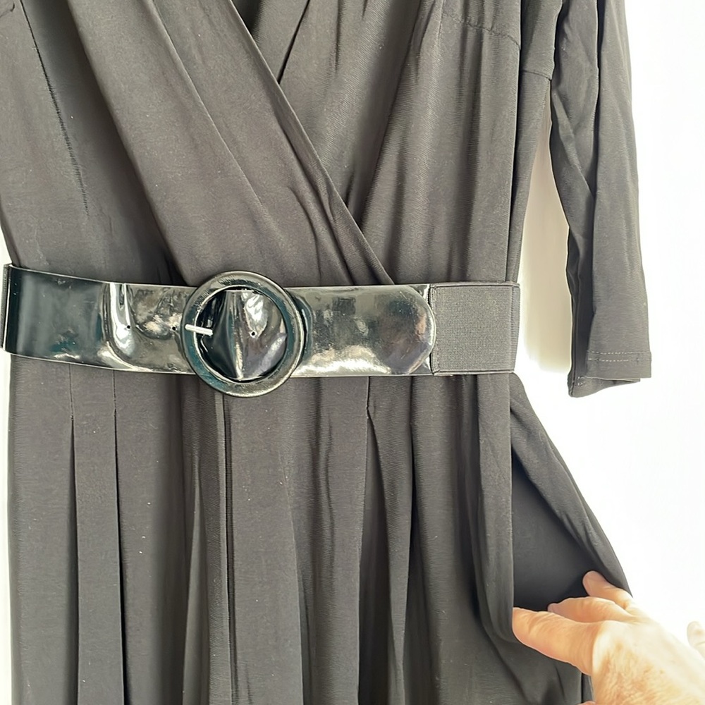 NWT Iman Global Chic Black Belted Jumpsuit XL - Picture 8 of 8